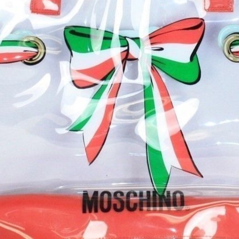 MOSCHINO XL Italian Bow Clear Shopper Tote-NEW! - Picture 2 of 6